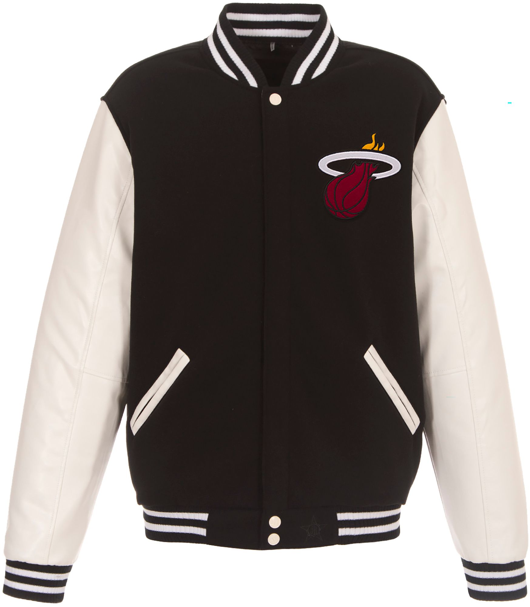 JH Design Men's Miami Heat Black Varsity Jacket product image