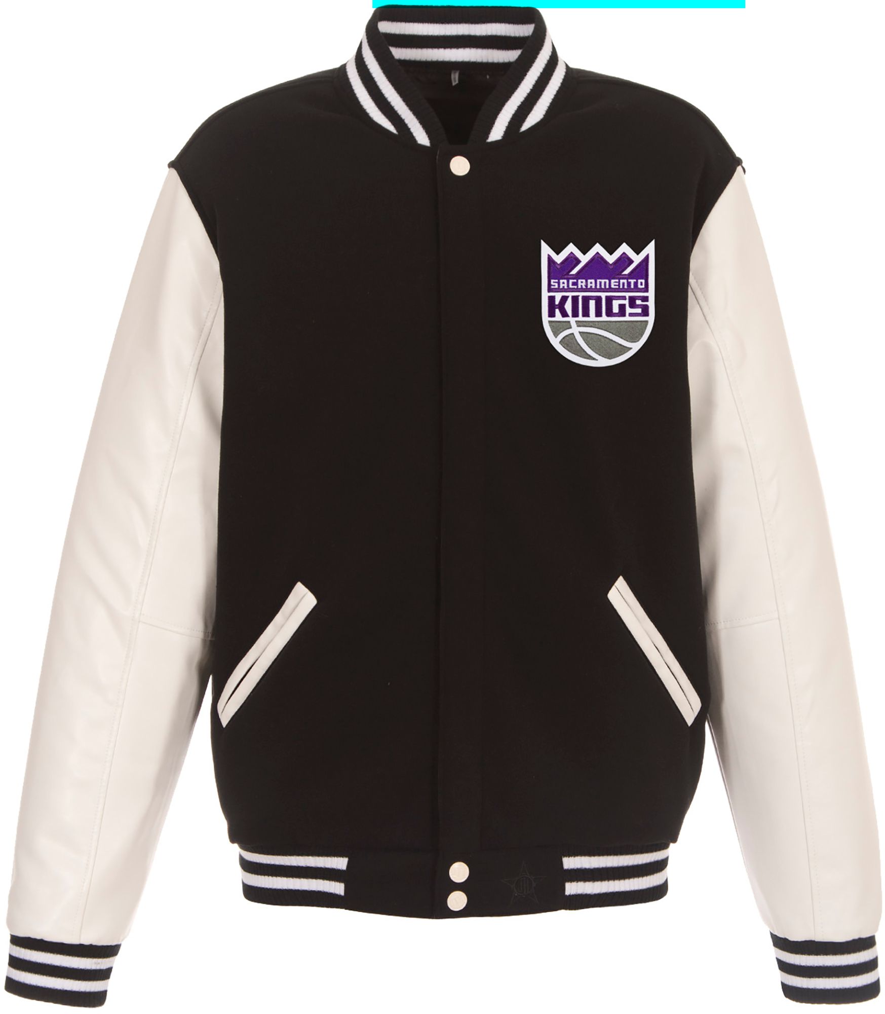 JH Design Men's Sacramento Kings Black Varsity Jacket product image