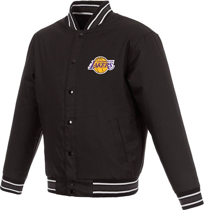 Men's JH Design Gray Los Angeles Lakers Reversible Track Jacket