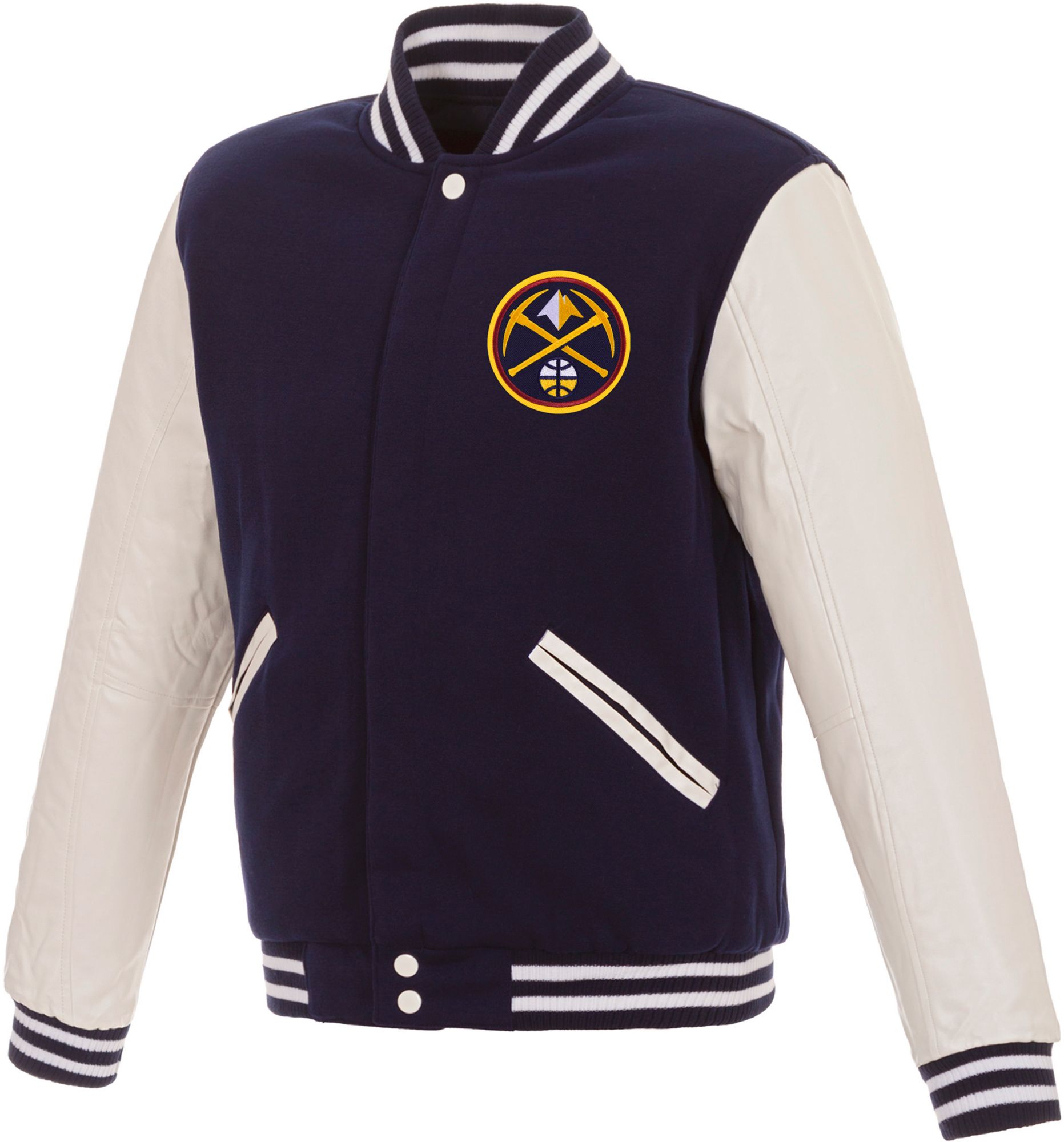 JH Design Men's Denver Nuggets Navy Varsity Jacket product image
