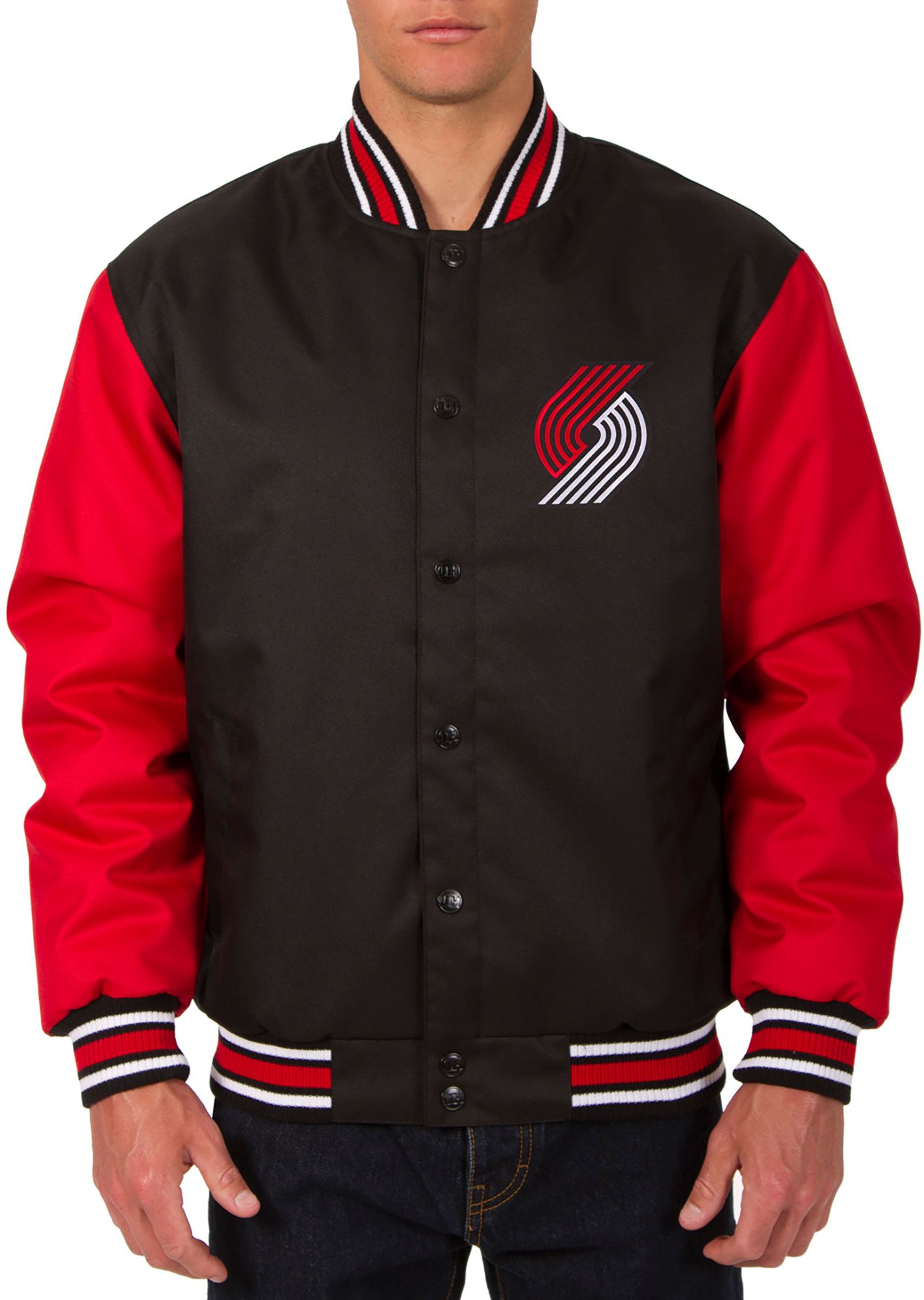 JH Design Men's Portland Trail Blazers Black Twill Jacket