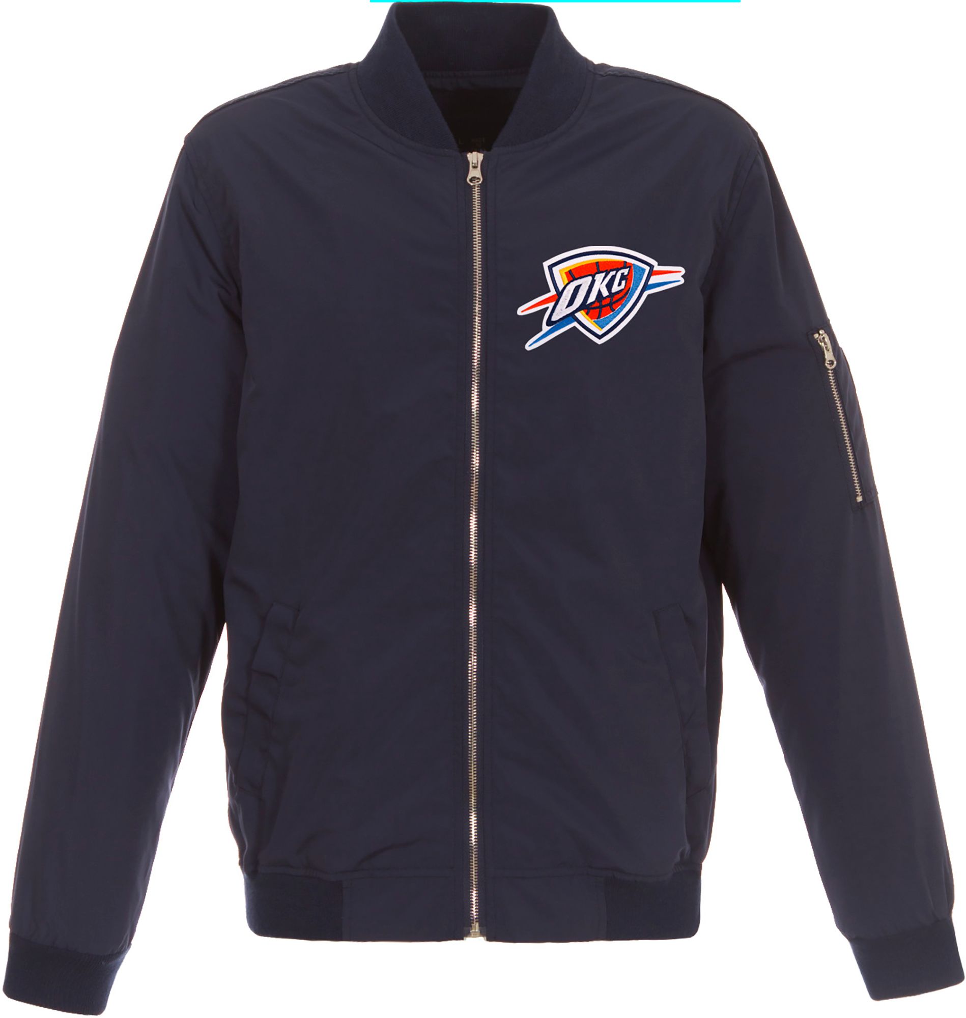 JH Design Men's Oklahoma City Thunder Navy Bomber Jacket product image