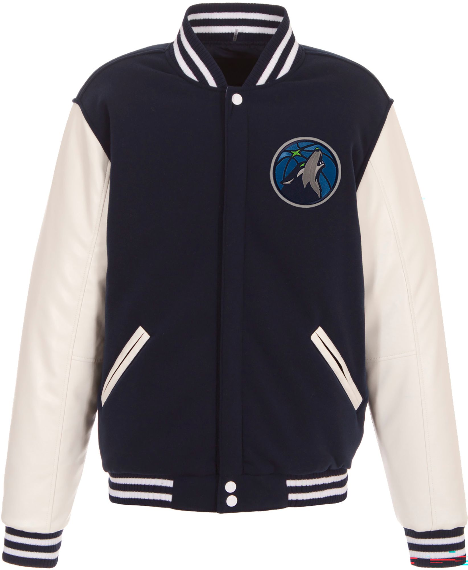 JH Design Men's Minnesota Timberwolves Navy Varsity Jacket product image