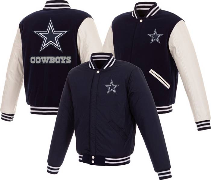 JH Design Dallas Cowboys Navy Varsity Reversible Jacket