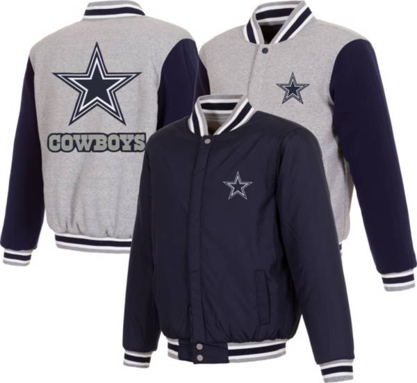 JH Design Dallas Cowboys Navy Reversible Fleece Jacket