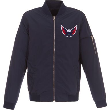 sorry, JH Design Washington Capitals Logo Full-Zip Bomber Black Nylon Jacket is currently out of stock