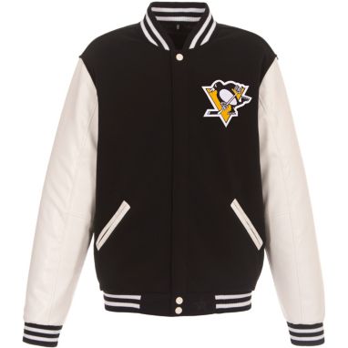 sorry, JH Design Pittsburgh Penguins Logo Button Bomber Black Jacket is currently out of stock