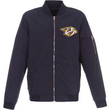 sorry, JH Design Nashville Predators Logo Button Bomber Navy Jacket is currently out of stock