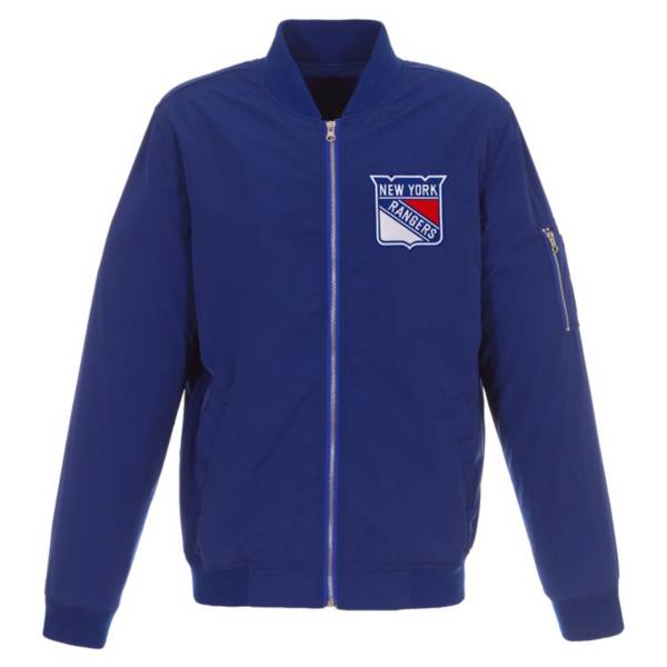 JH Design New York Rangers Logo Full-Zip Bomber Royal Nylon Jacket ...