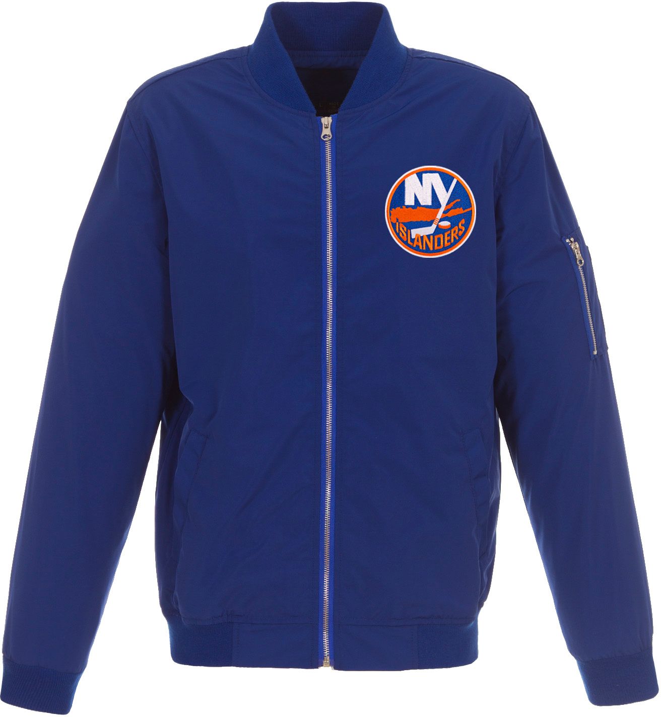 JH Design New York Islanders Blue Bomber Jacket