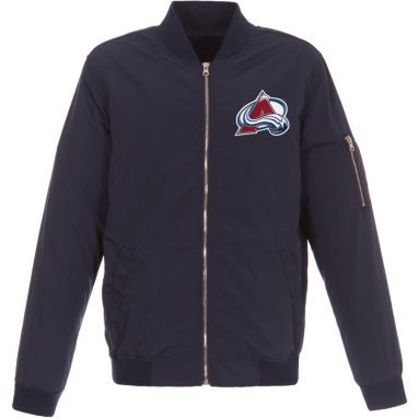 sorry, JH Design Colorado Avalanche Logo Full-Zip Bomber Black Nylon Jacket is currently out of stock