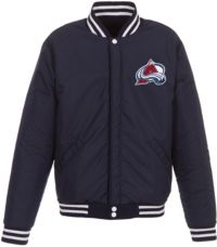 JH Design Colorado Avalanche 3-Time Stanley Cup Champions Reversible Wool Jacket - Navy Medium