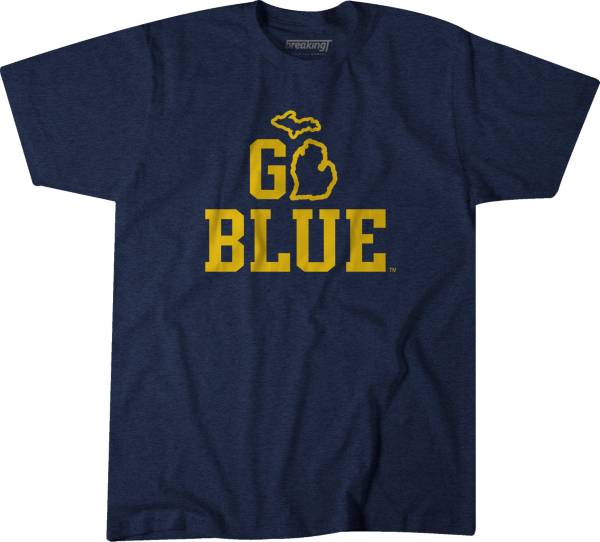BreakingT Michigan Wolverines Go Blue Football T-Shirt product image
