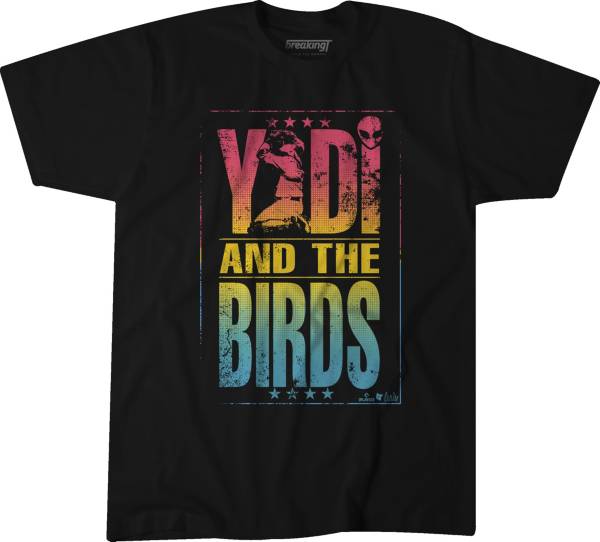 BreakingT Men's St. Louis Cardinals Yadier Molina 'Yadi And The Birds' Black Graphic T-Shirt product image