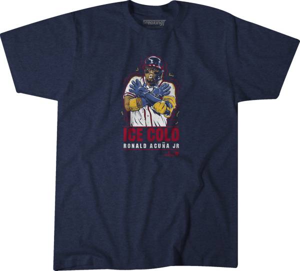 BreakingT Men's Ronald Acuña Jr. 'Ice Cold' Navy Graphic T-Shirt product image