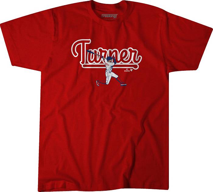 BreakingT Men's Philadelphia Phillies Trea Turner Red Graphic T-Shirt