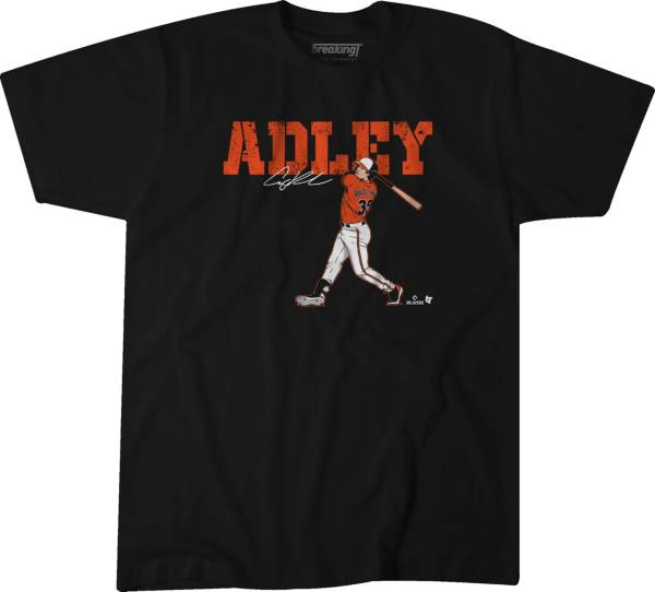 BreakingT Men's Baltimore Orioles Black Adley Rutschman Swing Graphic  T-Shirt
