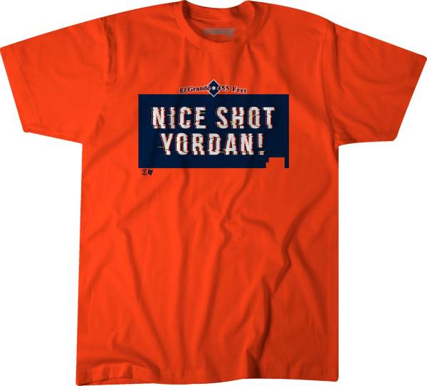 BreakingT Men's Houston Astros Orange Yordan Álvarez 'Nice Shot' T-Shirt product image