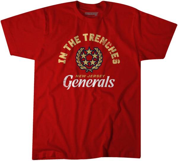 BreakingT Men's USFL New Jersey Generals Trenches Red T-Shirt product image