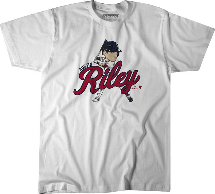 Mens MLB Team Apparel Atlanta Braves AUSTIN RILEY Baseball Shirt NAVY