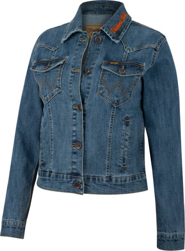 Wrangler Women's Oklahoma State Cowboys Blue Denim Jacket product image