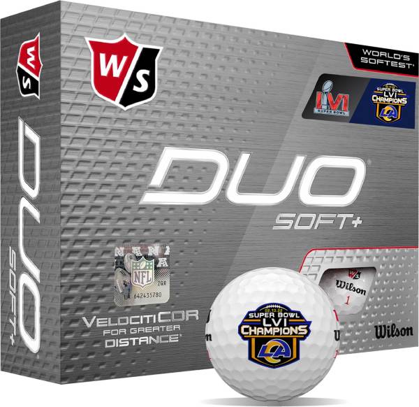 Wilson Staff Duo Soft 2021 Super Bowl LVI Champions Los Angeles Rams Golf  Balls