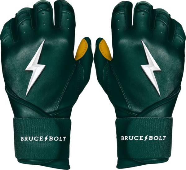 Bruce Bolt Adult Long Cuff Gold Palm Batting Gloves product image