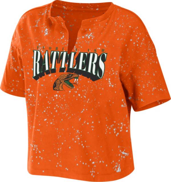 WEAR by Erin Andrews Women's Florida A&M Rattlers Orange Bleach Washed T-Shirt product image