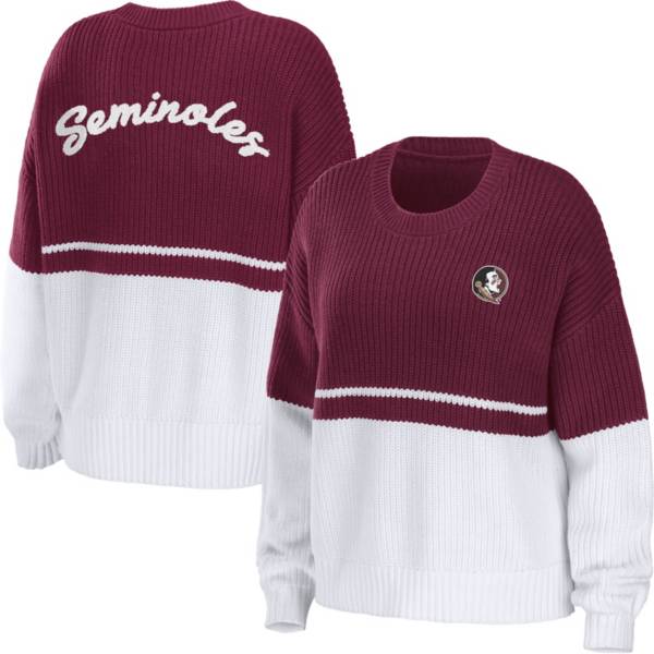 WEAR by Erin Andrews Women's Florida State Seminoles Garnet/White Colorblock Sweater product image