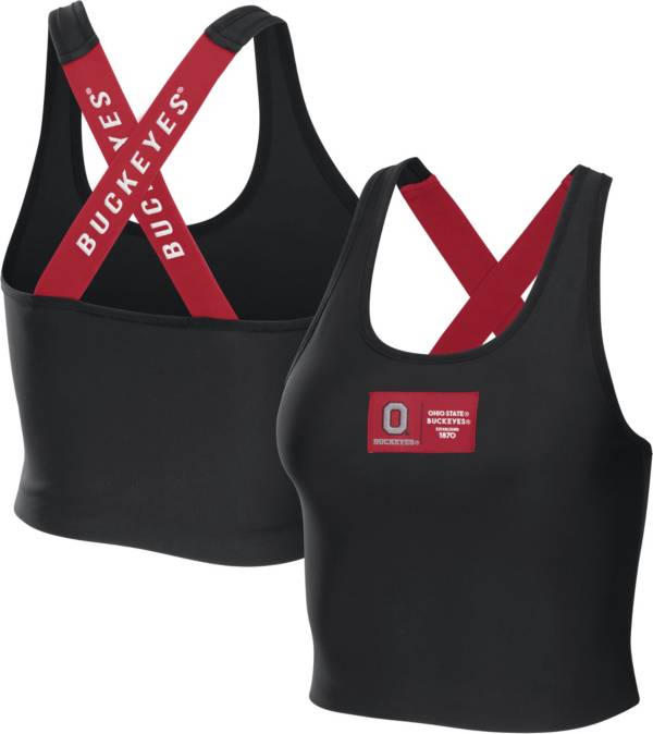 WEAR by Erin Andrews Women's Ohio State Buckeyes Black Cropped Performance Tank product image