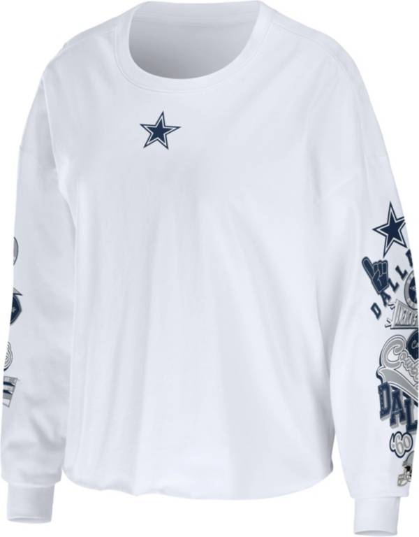WEAR by Erin Andrews Women's Dallas Cowboys Celebration Long Sleeve White T-Shirt product image