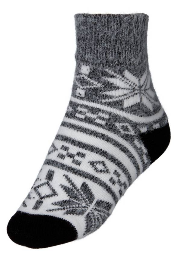 Women's Fuzzy Snowflake Socks - Cozy Warm Colorful Winter Snowflake House  Socks