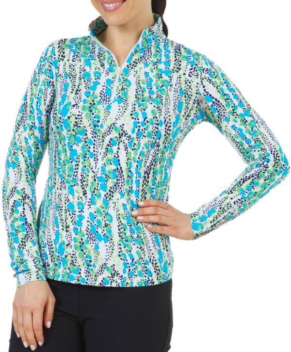 IBKUL Women's Kamila Print Long Sleeve Mock Neck Golf Shirt product image