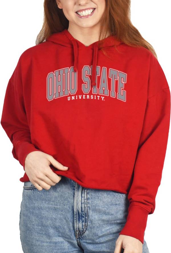 ZooZatZ Women's Ohio State Buckeyes Scarlet French Terry Cropped Hoodie product image