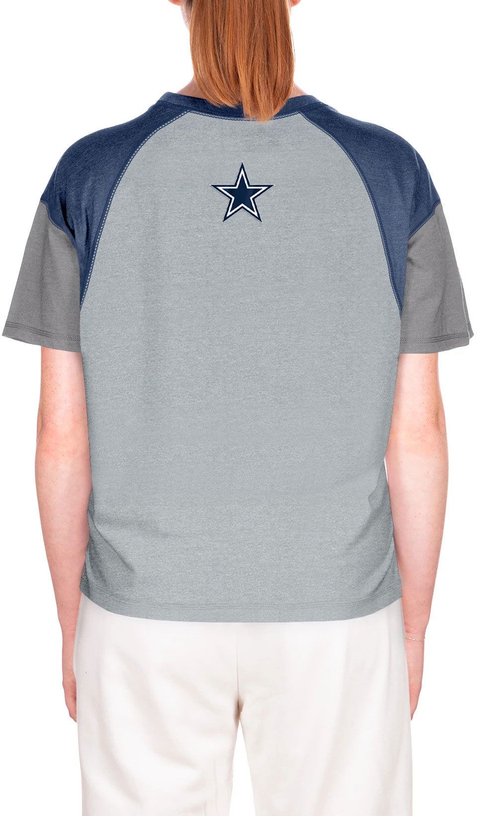 New Era Women's Dallas Cowboys Color Block Grey T-Shirt