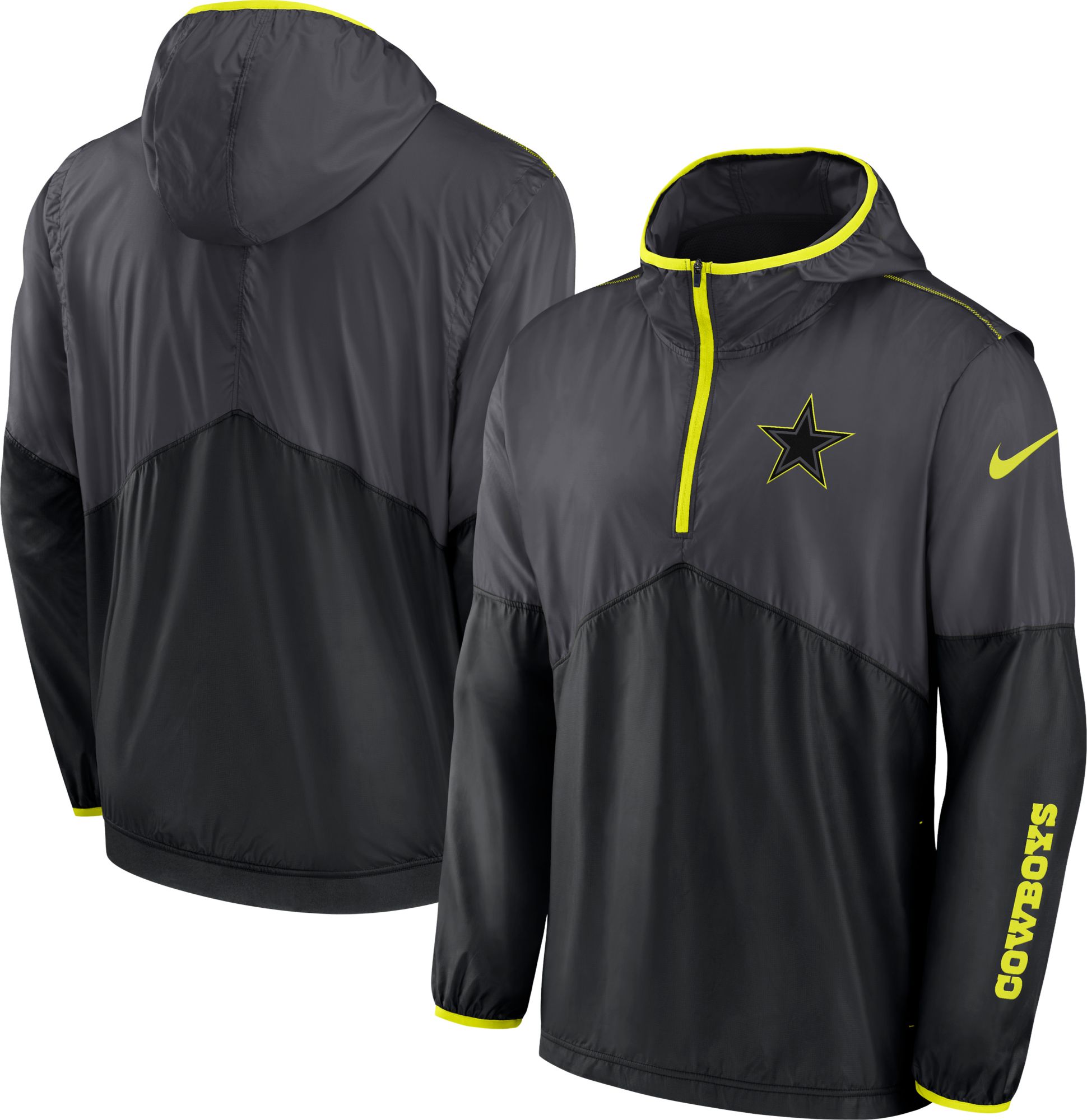 Nike Men's Dallas Cowboys 2023 Volt Half-Zip Grey Pullover