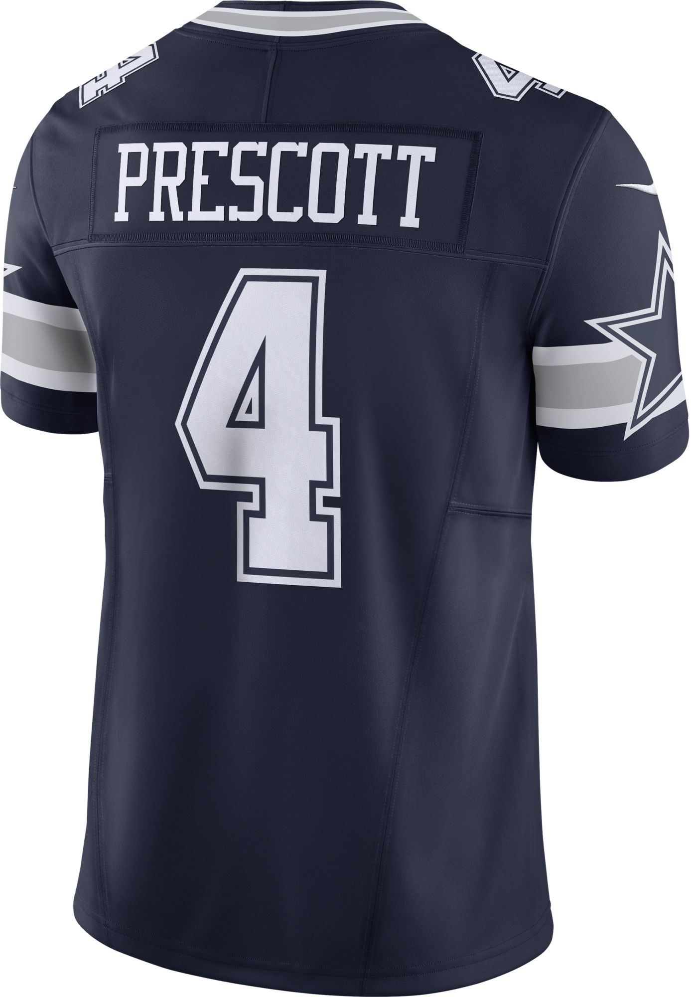 Nike Men's Dallas Cowboys Dak Prescott #4 Vapor F.U.S.E. Limited Navy Jersey