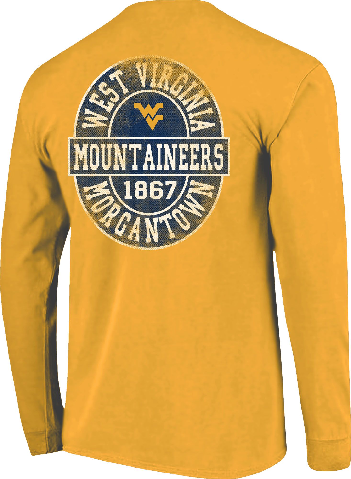 Image One Men's West Virginia Mountaineers Gold Distressed T-Shirt product image