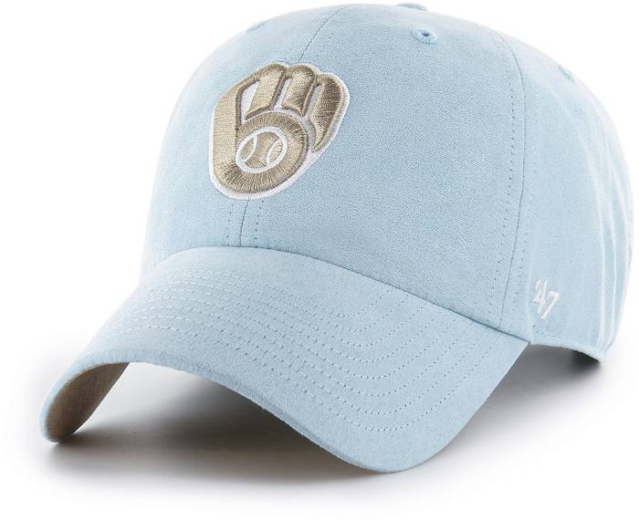 47 Adult Milwaukee Brewers Blue Batting Practice Suede Clean Up Adjustable  Hat