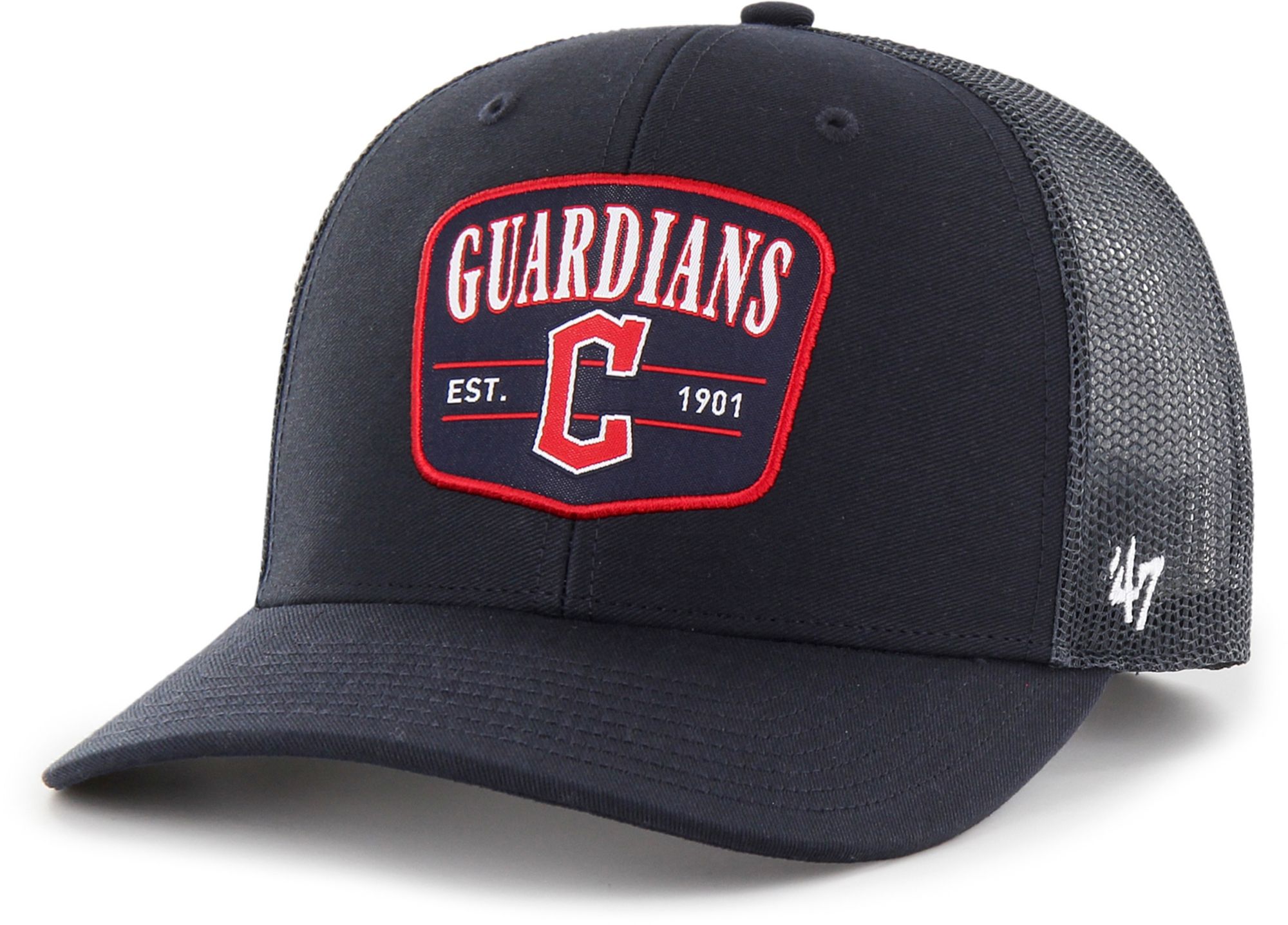 '47 Adult Cleveland Guardians Navy Squad Adjustable Trucker Hat