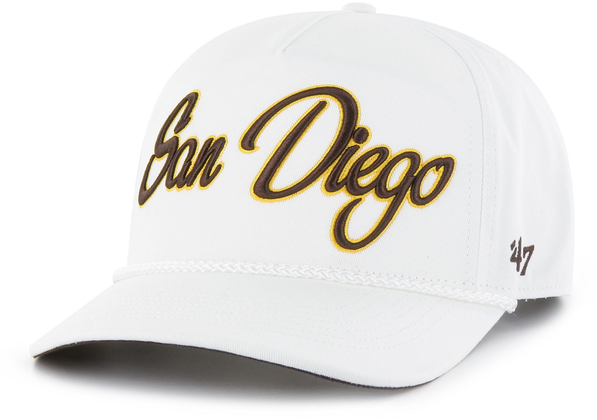 '47 Adult San Diego Padres White Overhand Hitch Adjustable Hat product image