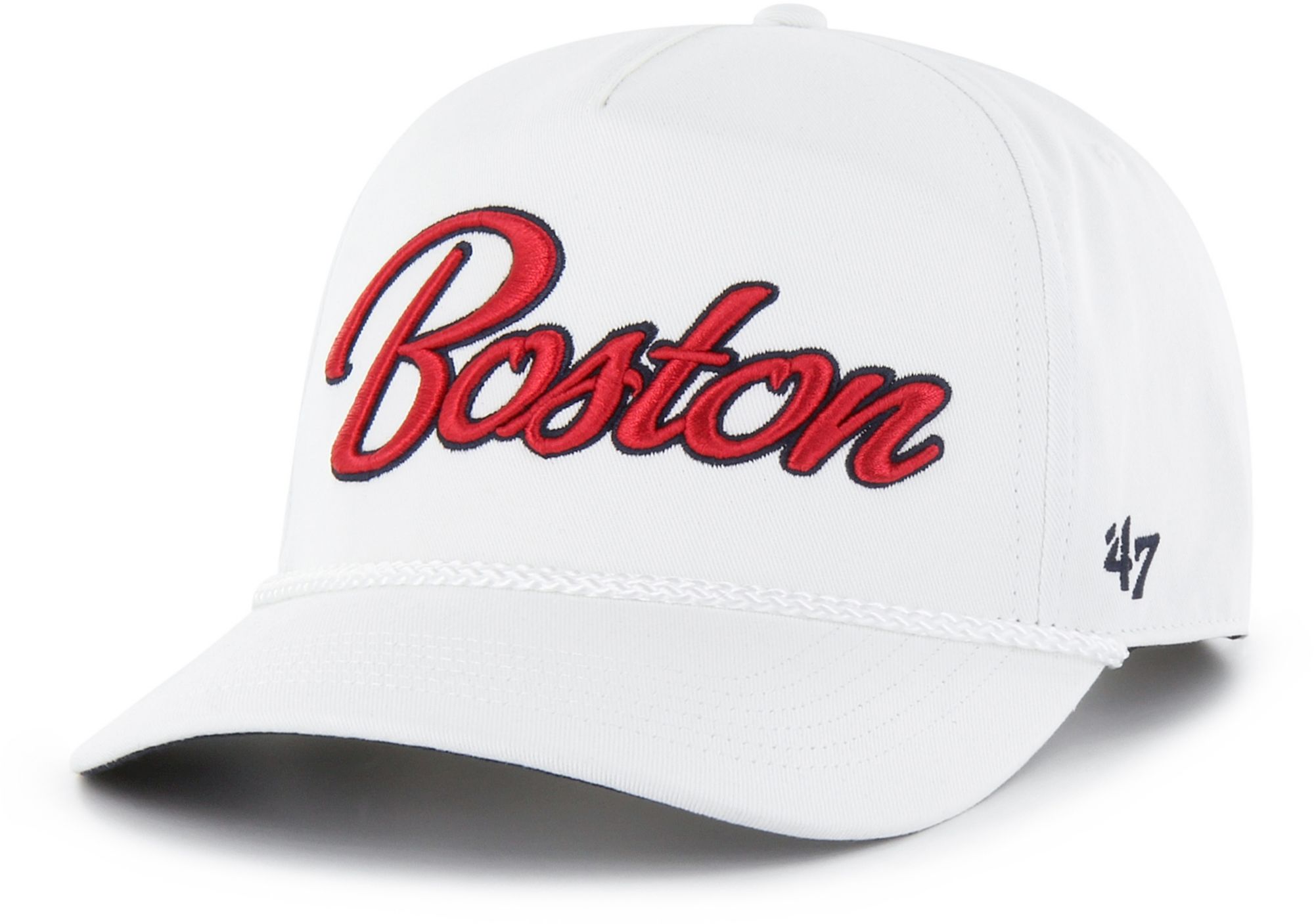 '47 Adult Boston Red Sox White Overhand Hitch Adjustable Hat