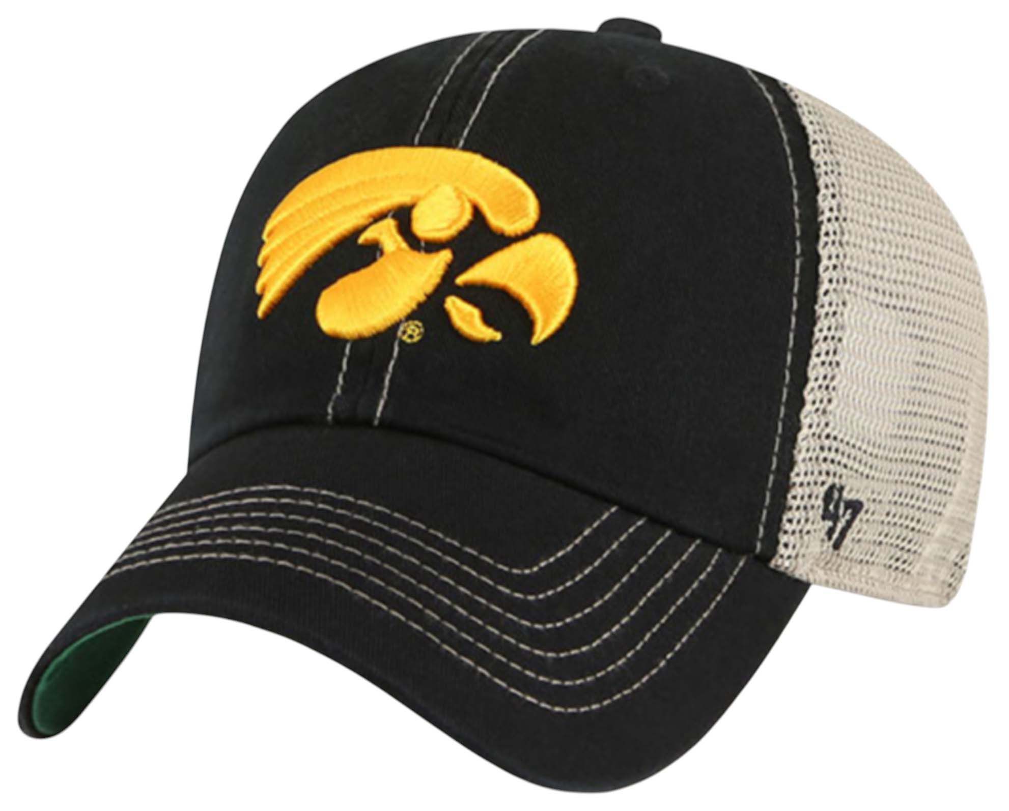 '47 Iowa Hawkeyes Black Trawler Clean Up Adjustable Hat product image