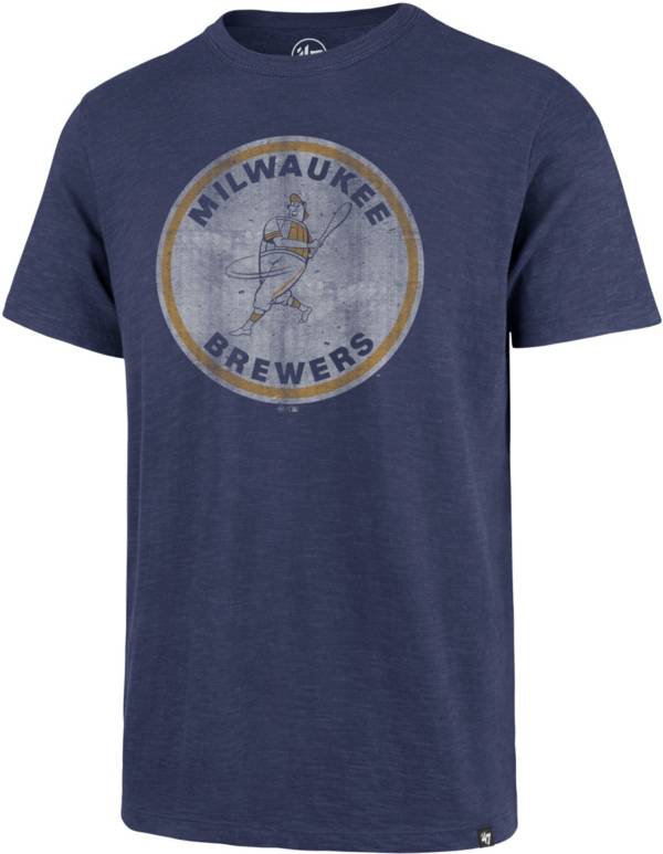 '47 Men's Milwaukee Brewers Blue Vintage Scrum T-Shirt product image