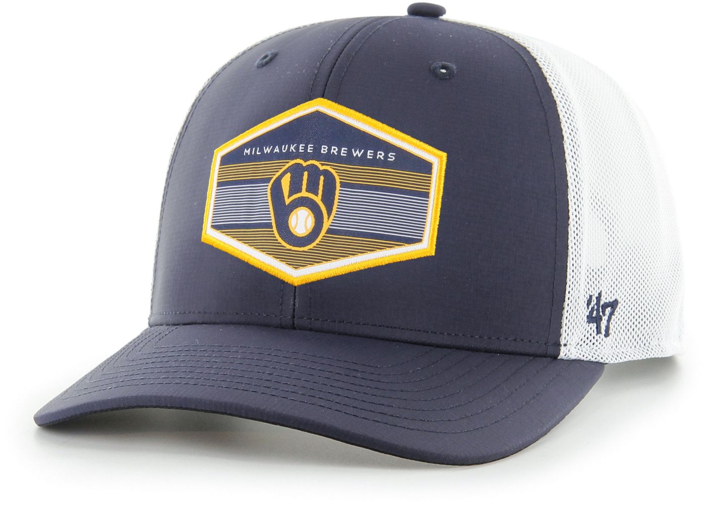 47 Men s Milwaukee Brewers Navy Burgess Trucker Hat Dick s Sporting Goods