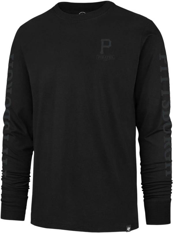 '47 Men's Pittsburgh Pirates Black Triple Down Franklin Long Sleeve T-Shirt product image