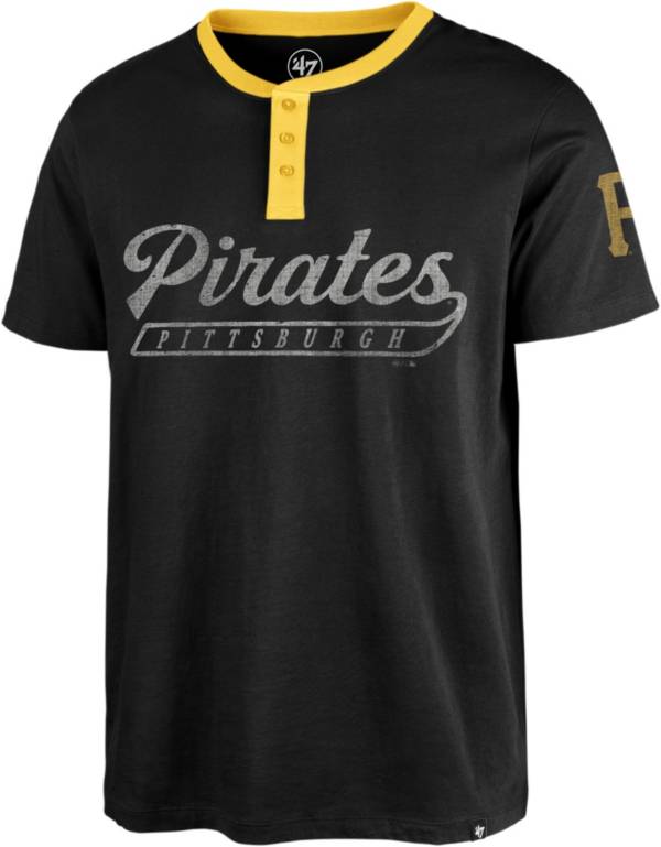 '47 Men's Pittsburgh Pirates Black Westend Henley T-Shirt product image