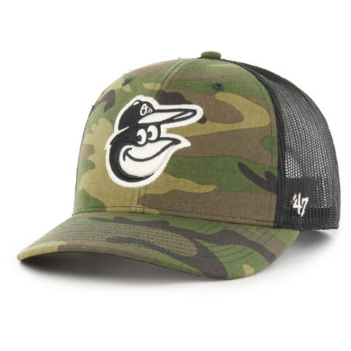 47 Adult Baltimore Orioles Black Drawbridge Trucker Adjustable Hat