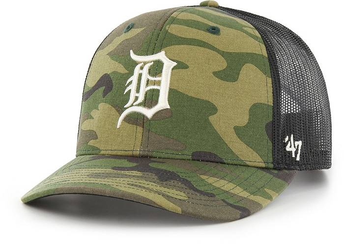 Detroit Tigers '47 Tonal Camo Trucker Snapback Hat - Charcoal/Black