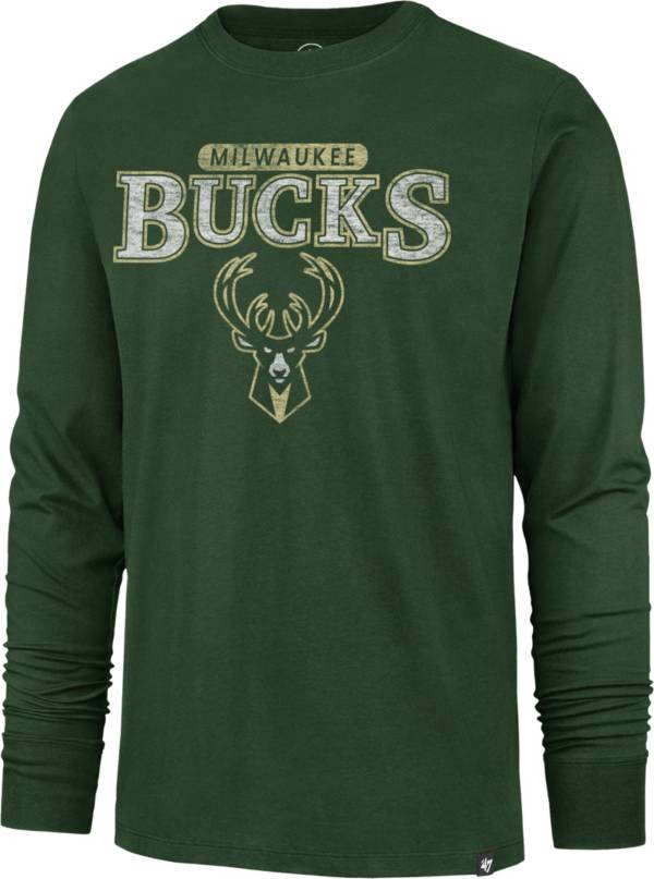 47 Men's Milwaukee Bucks Green Linear Franklin Long Sleeve T-Shirt